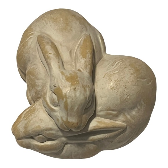 Bunnies snuggled together Easter-Year of the rabbit patio garden nursery gift 5” - Picture 6 of 7
